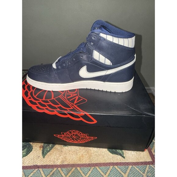 NIKE AIR JORDAN 1 RETRO HIGH JETER RE2PECT Navy Shoes 8.5 715854 402 Yankees - Picture 5 of 16